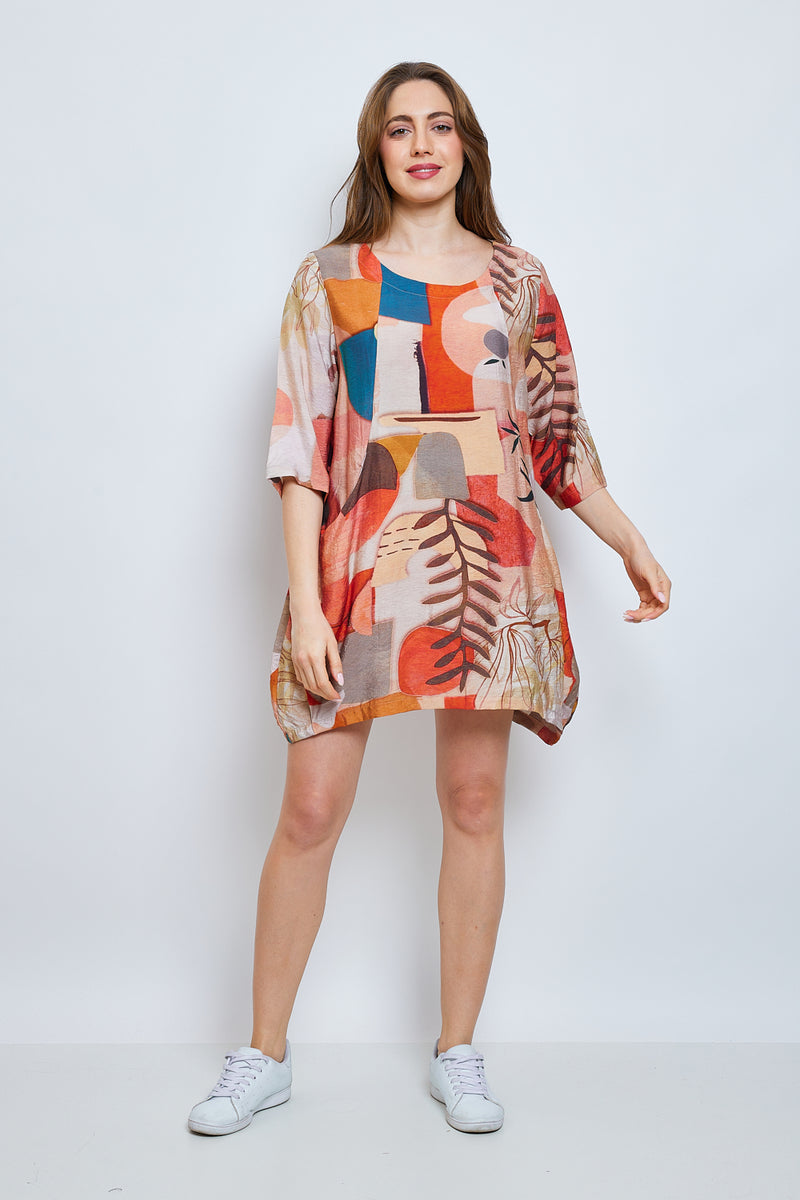 Robe orangée aux couleurs vibrantes