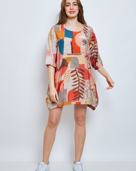 Robe orangée aux couleurs vibrantes