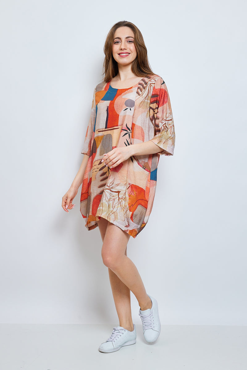 Robe orangée aux couleurs vibrantes