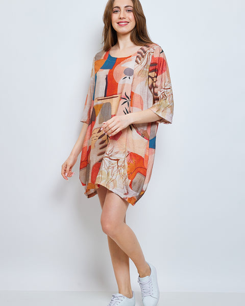 Robe orangée aux couleurs vibrantes