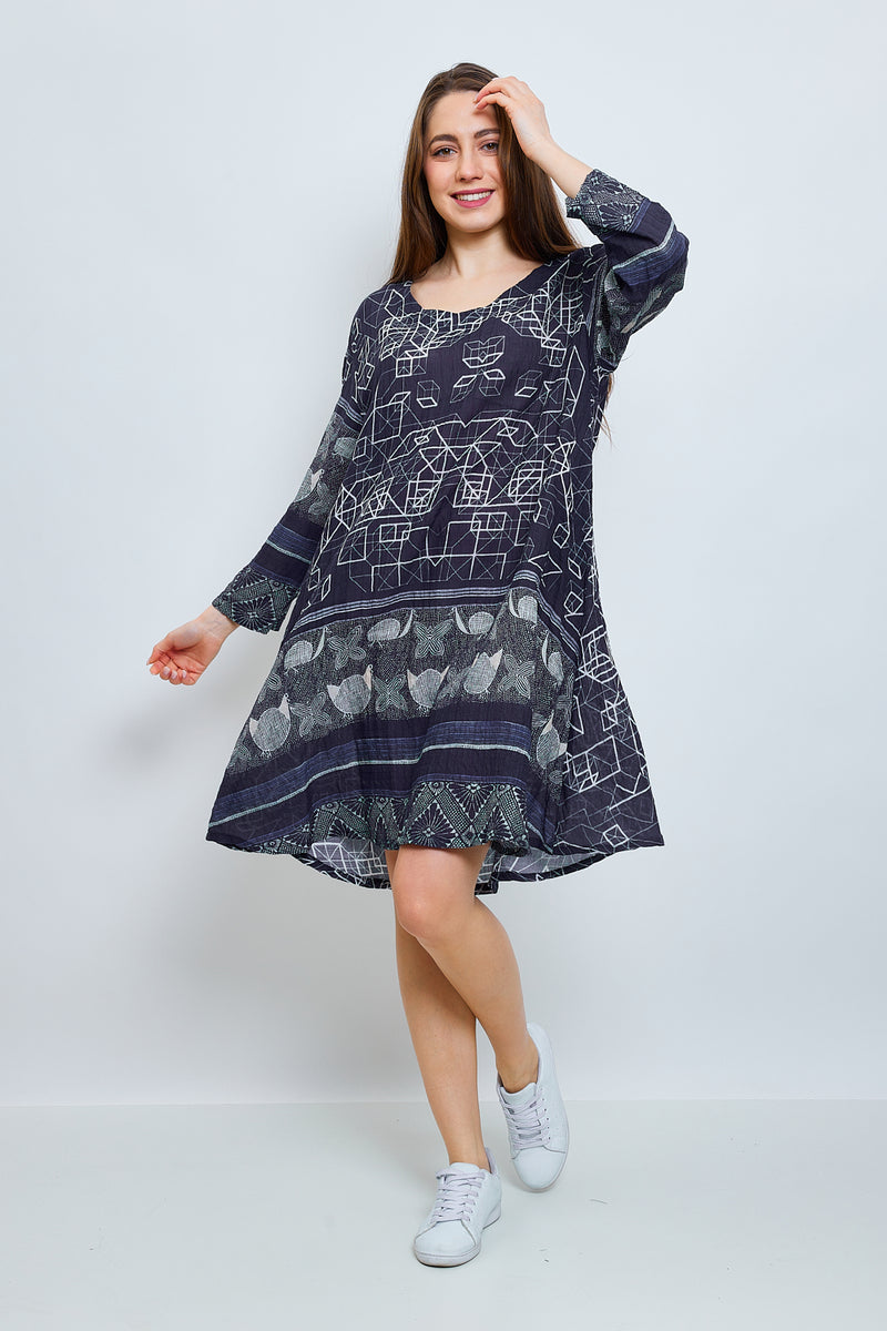 Robe bleue avec des mosaïques