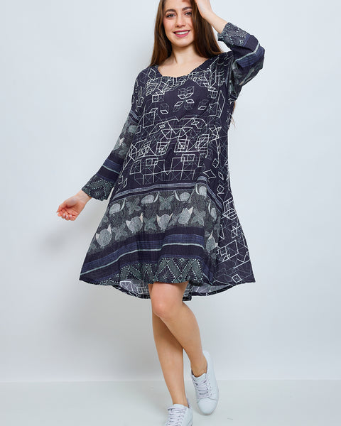 Robe bleue avec des mosaïques