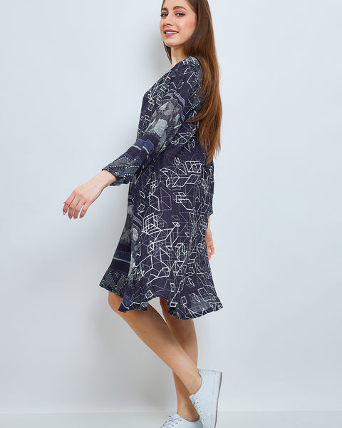 Robe bleue avec des mosaïques