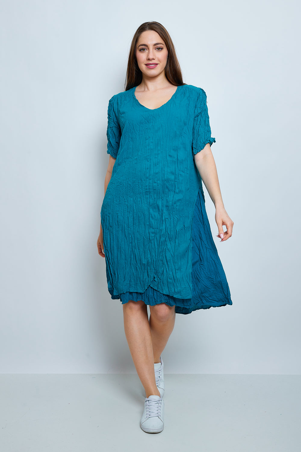 Crinkled cotton dress