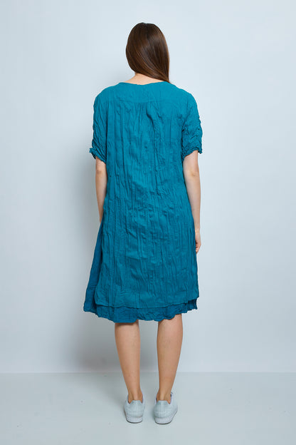 Crinkled cotton dress