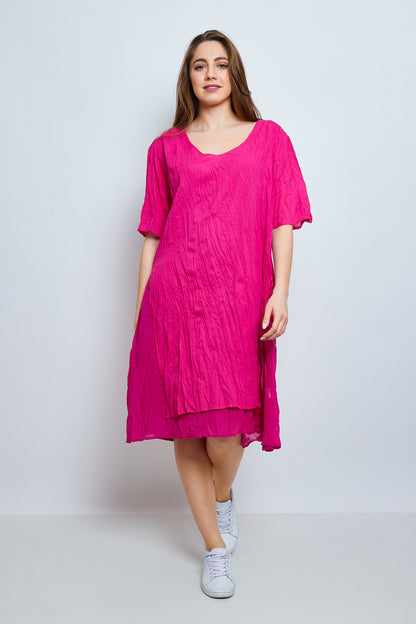 Crinkled cotton dress