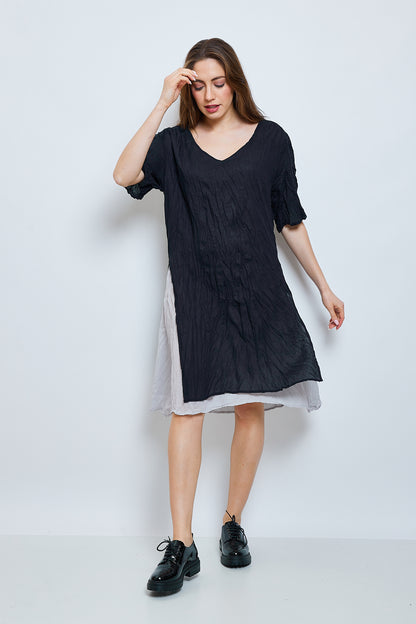 Crinkled cotton dress