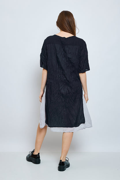 Crinkled cotton dress