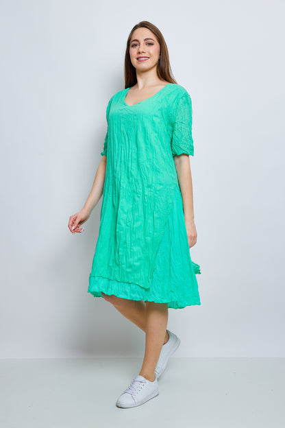 Crinkled cotton dress