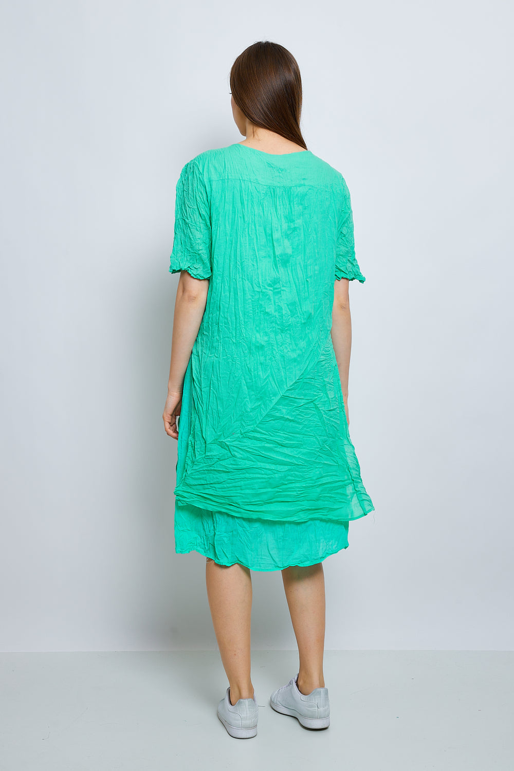 Crinkled cotton dress