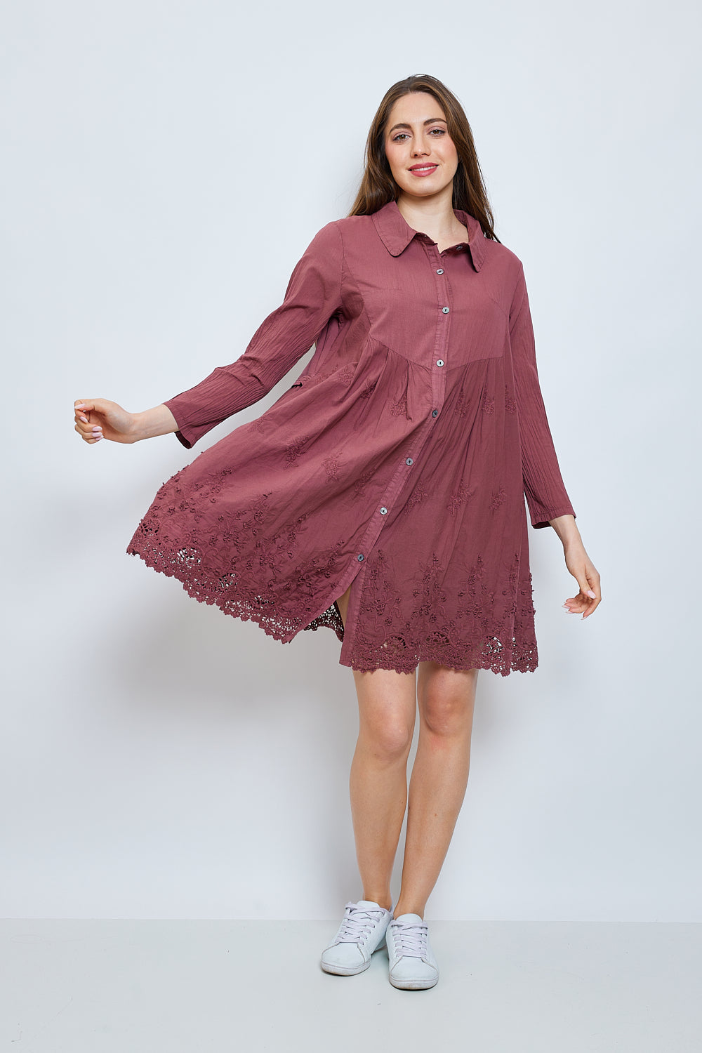 Lace tunic shirt