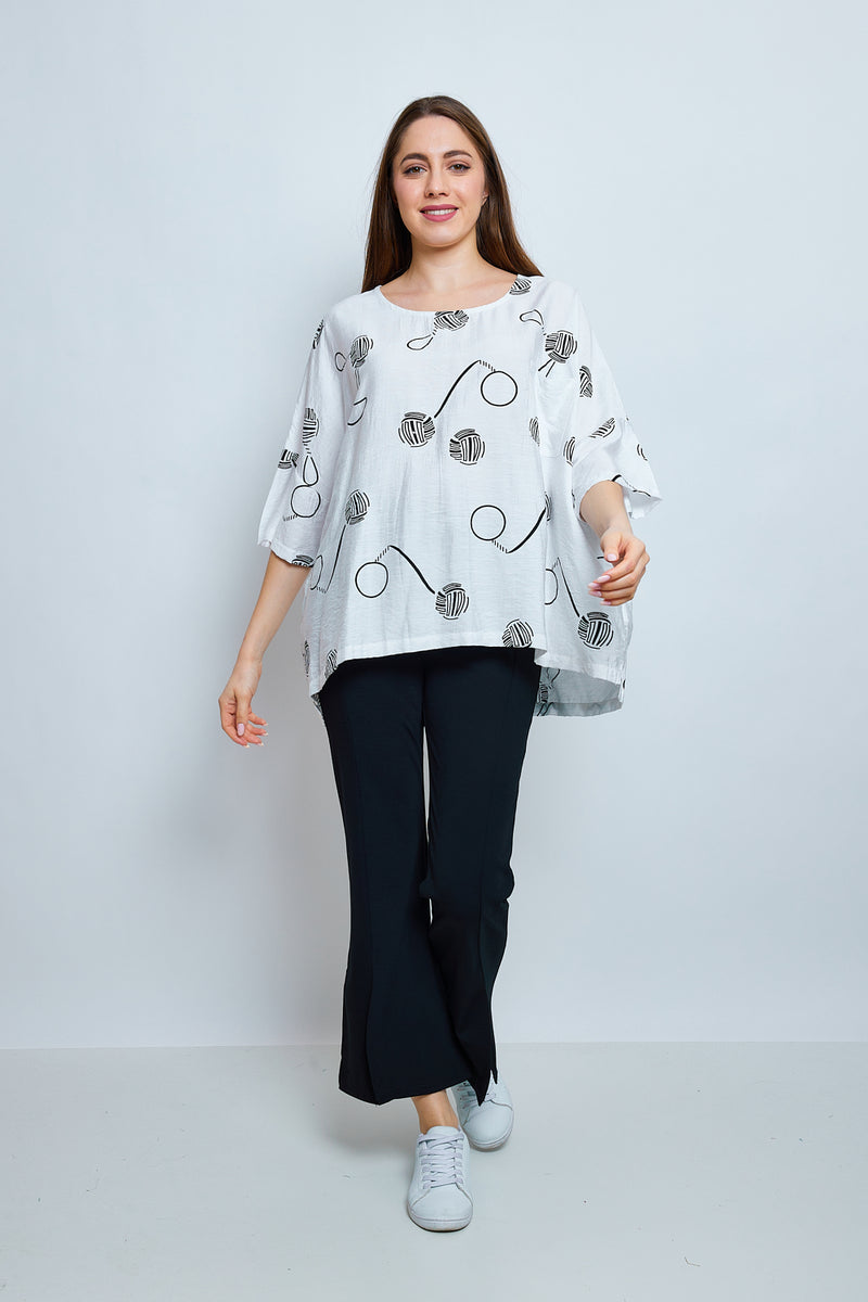 Blouse aux imprimés en forme de balles
