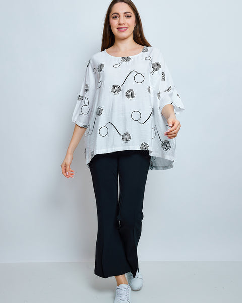 Blouse aux imprimés en forme de balles