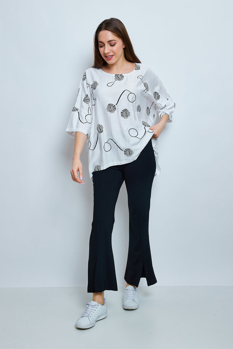Blouse aux imprimés en forme de balles