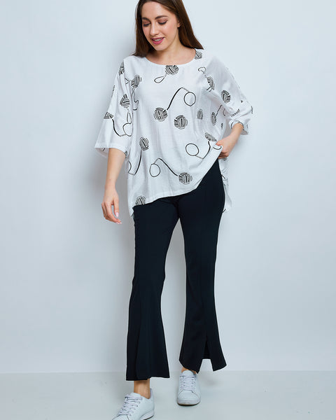 Blouse aux imprimés en forme de balles