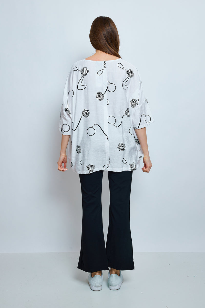 Blouse aux imprimés en forme de balles