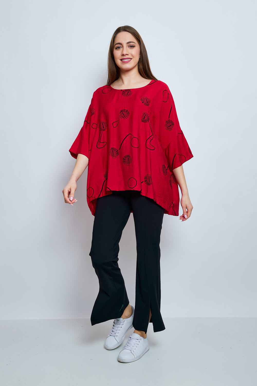 Bluse mit kugelförmigen Prints