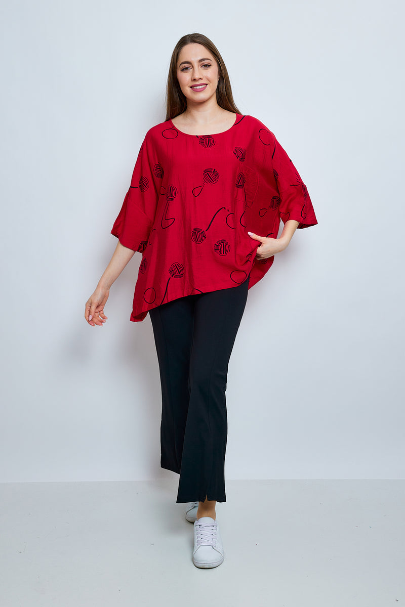 Blouse aux imprimés en forme de balles