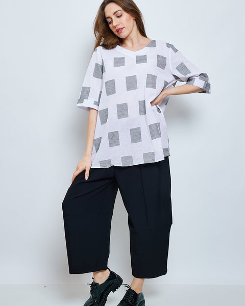 Blouse aux impressions carrés