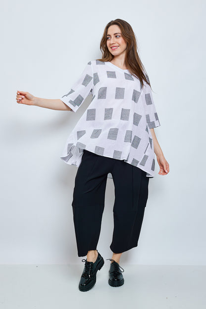Blouse with square prints