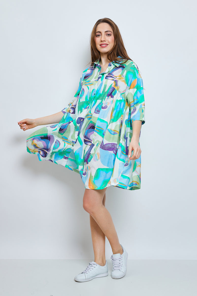 Chemise pastel turquoise