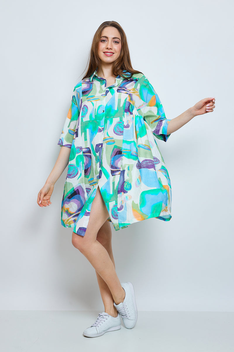 Chemise pastel turquoise