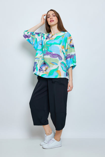 Blusa turchese pastello