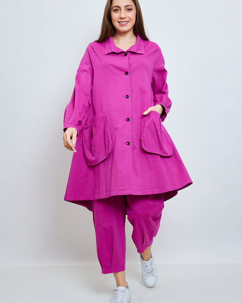 Manteau uni en coton