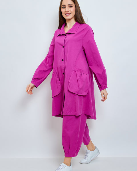 Manteau uni en coton