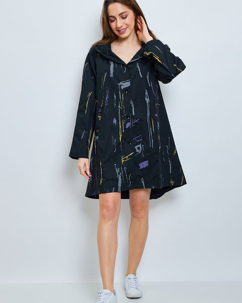 Imperméable noire à capuche urbaine