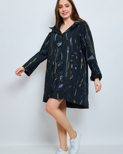 Imperméable noire à capuche urbaine