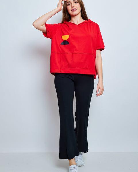 Haut simple à capuche en coton