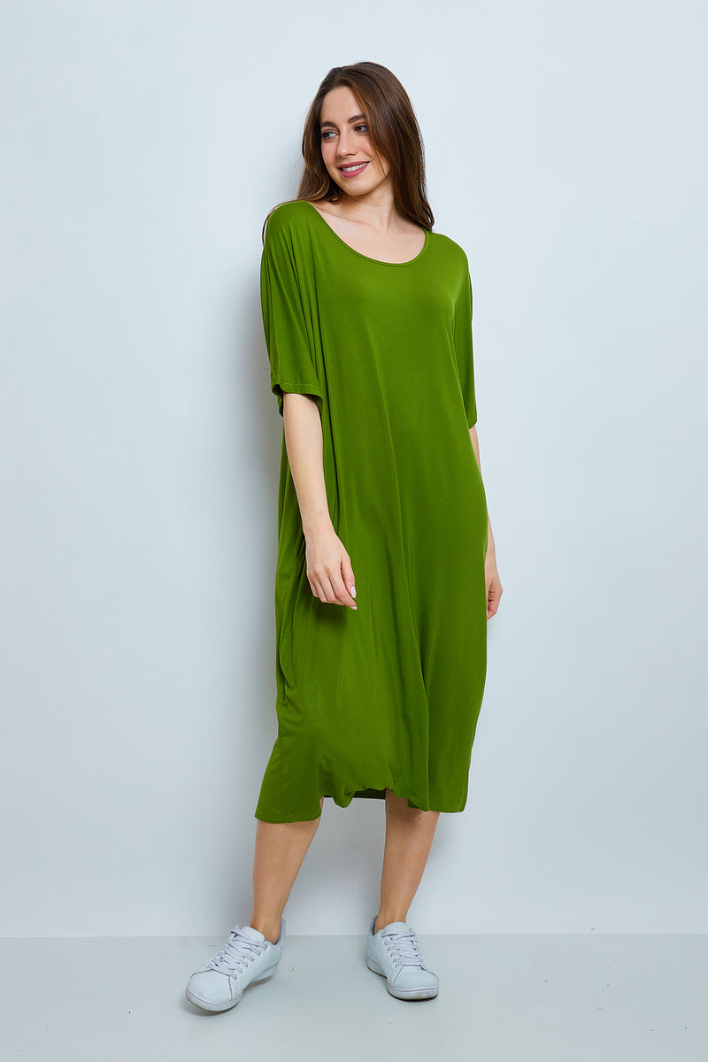 Robe unie aux manches courtes