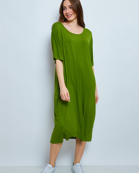 Robe unie aux manches courtes