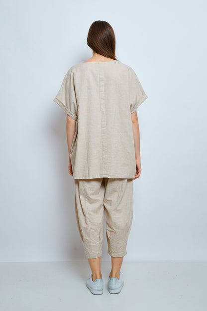 Linen and cotton top