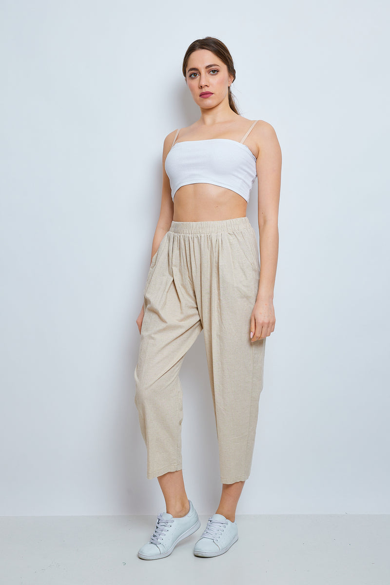 Pantalon en lin et coton
