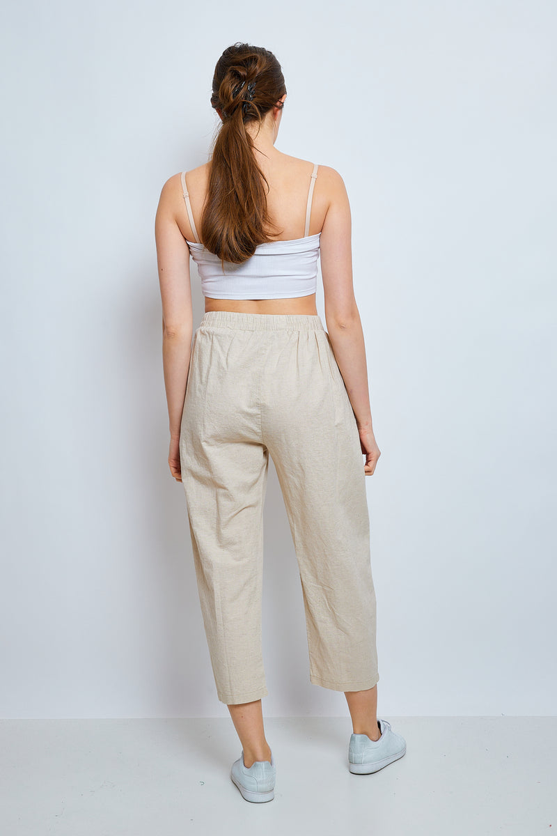 Pantalon en lin et coton