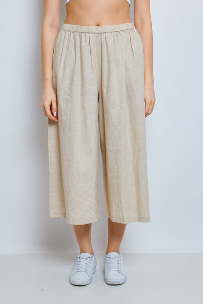 Wide linen and cotton pants