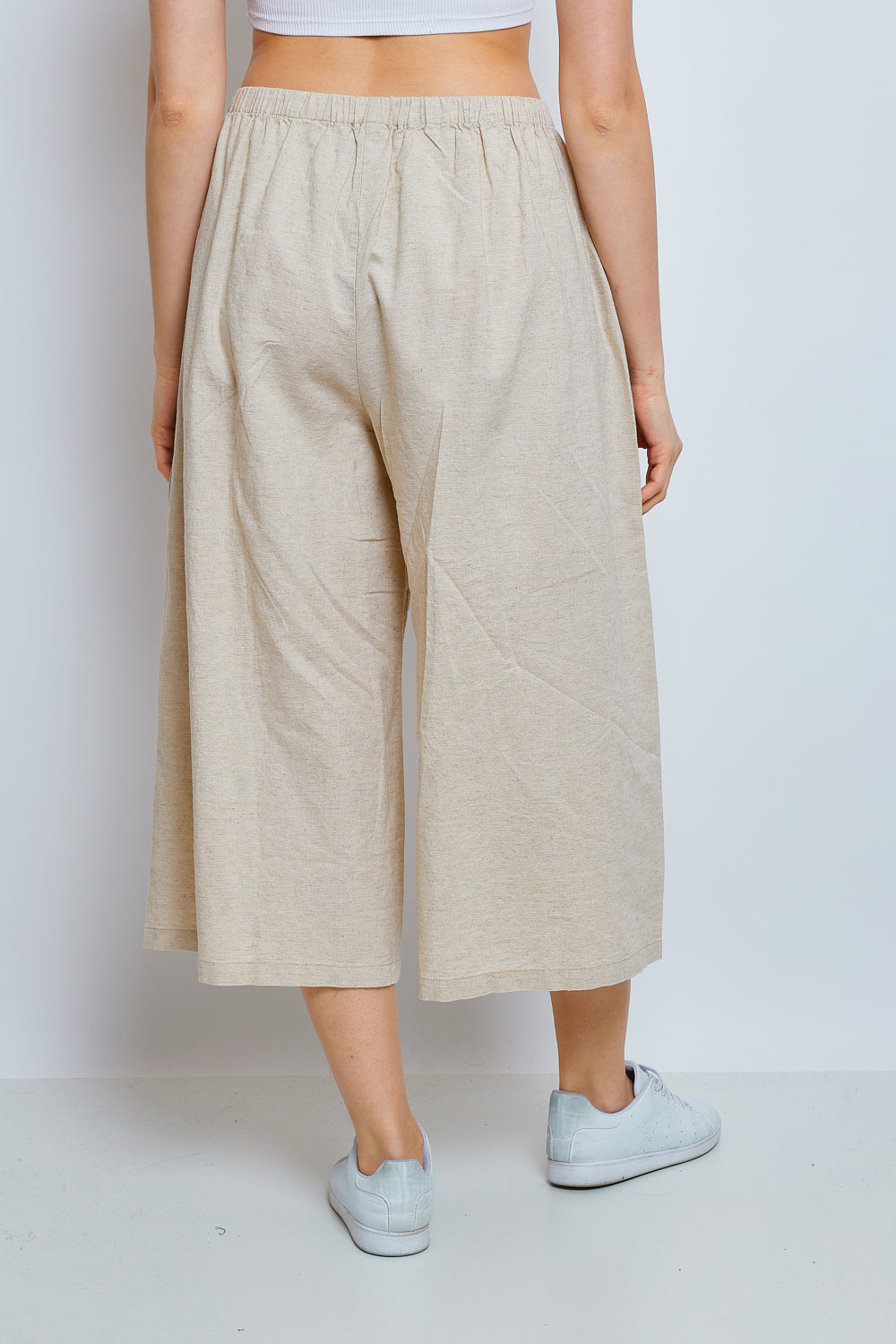 Wide linen and cotton pants