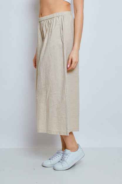 Wide linen and cotton pants