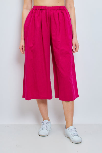 Wide linen and cotton pants