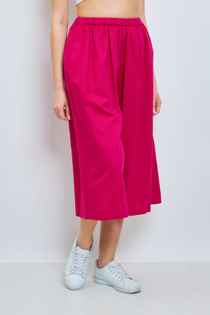 Wide linen and cotton pants