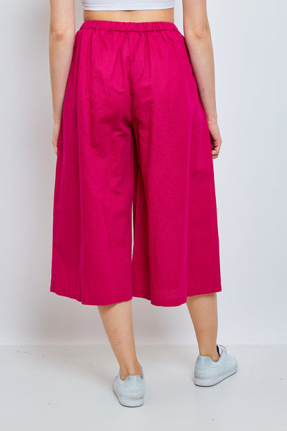 Wide linen and cotton pants