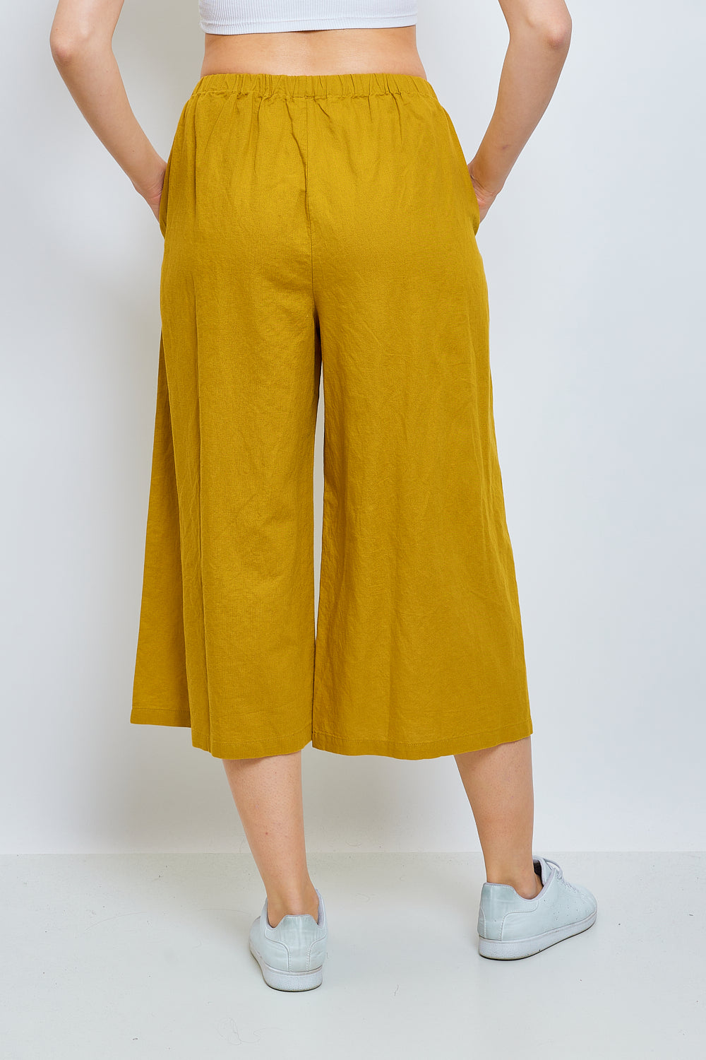 Wide linen and cotton pants