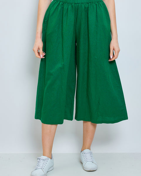 Pantalon wide en lin et coton