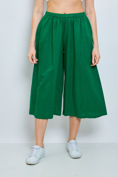 Wide linen and cotton pants