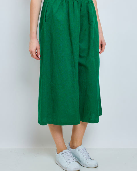 Pantalon wide en lin et coton