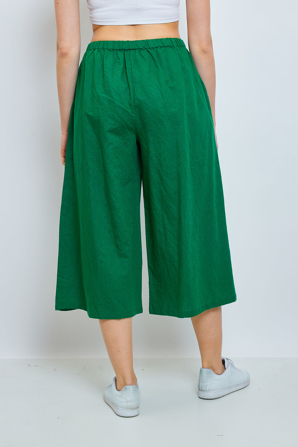 Wide linen and cotton pants