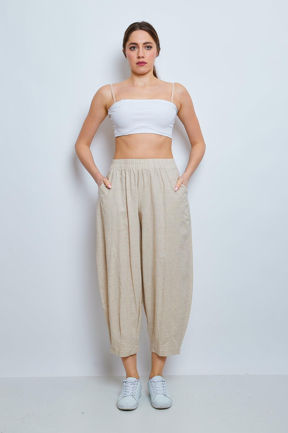 Loose linen and cotton pants