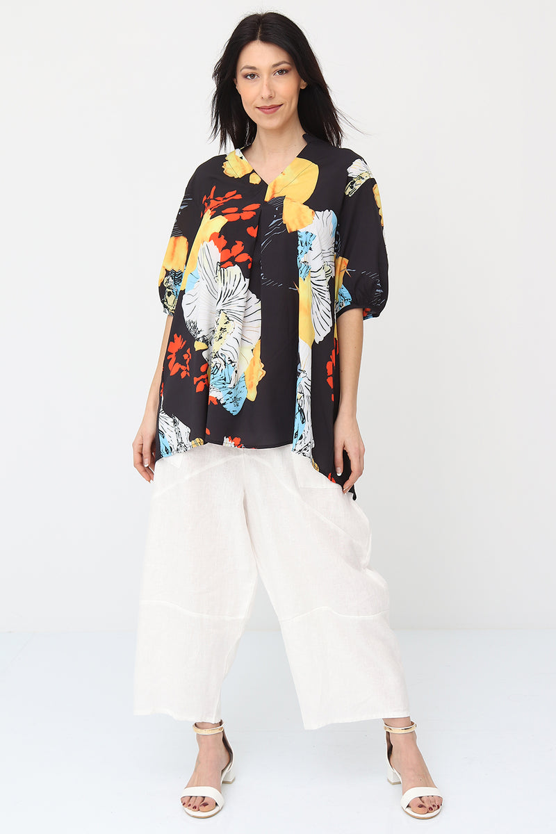Blouse tunique à imprimé fleuri